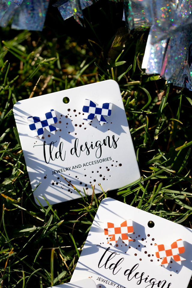 checkered Bow Studs