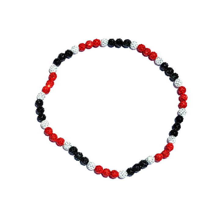 Tiger Heat Iced Out Baseball Bead Necklace | Orange, White, & Black