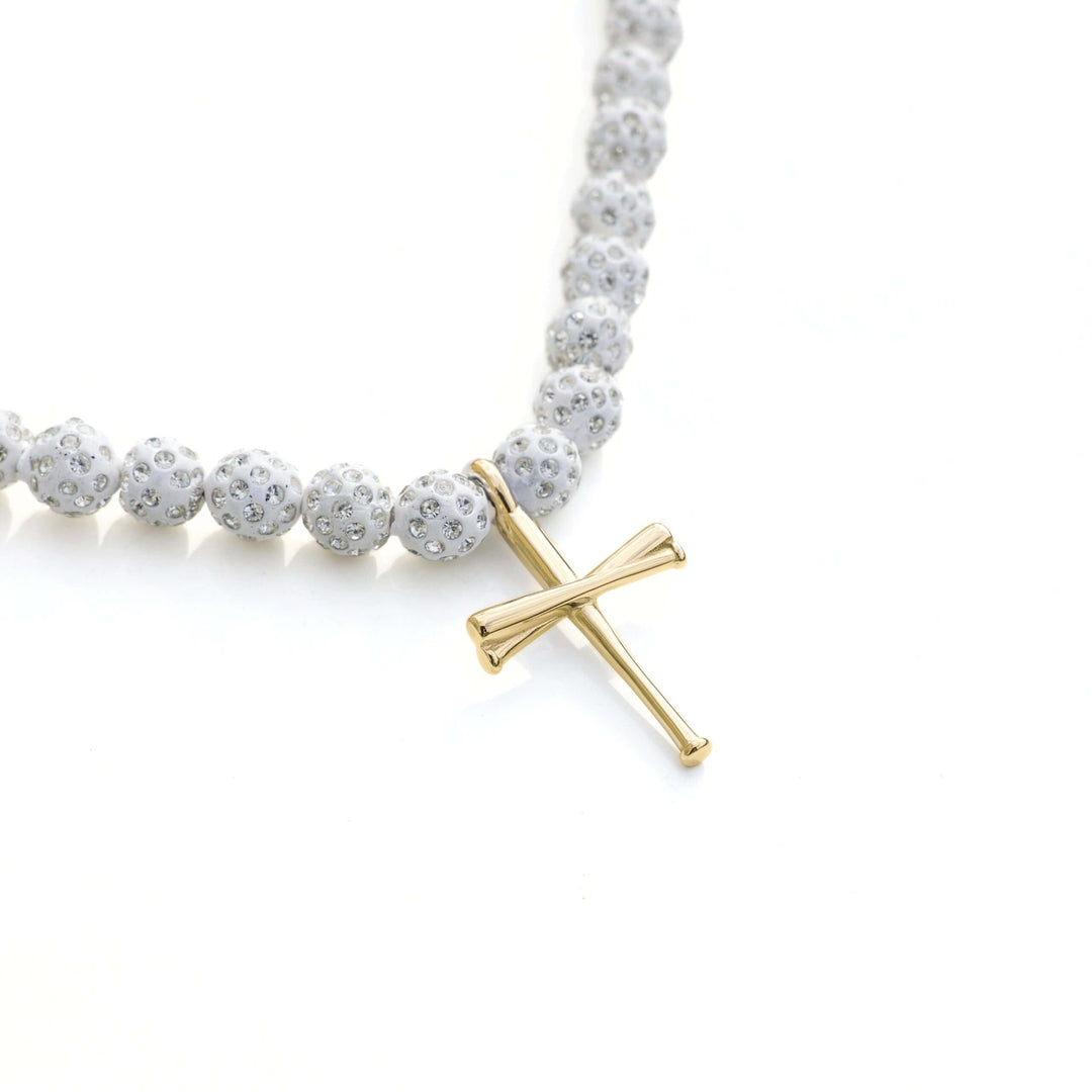 Blackout Iced Out Baseball Bead Necklace | Black