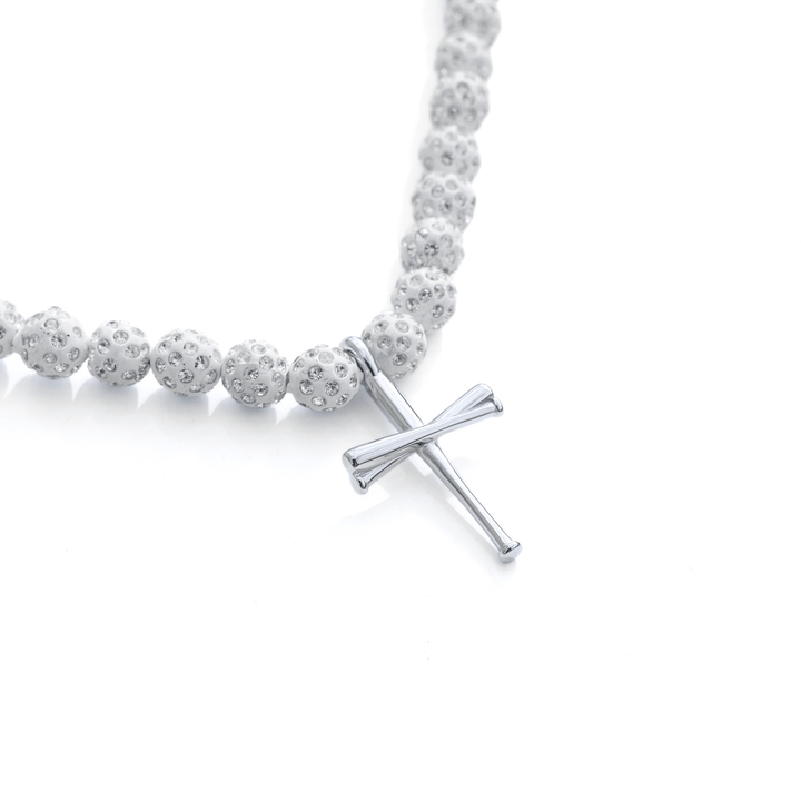 Blackout Iced Out Baseball Bead Necklace | Black