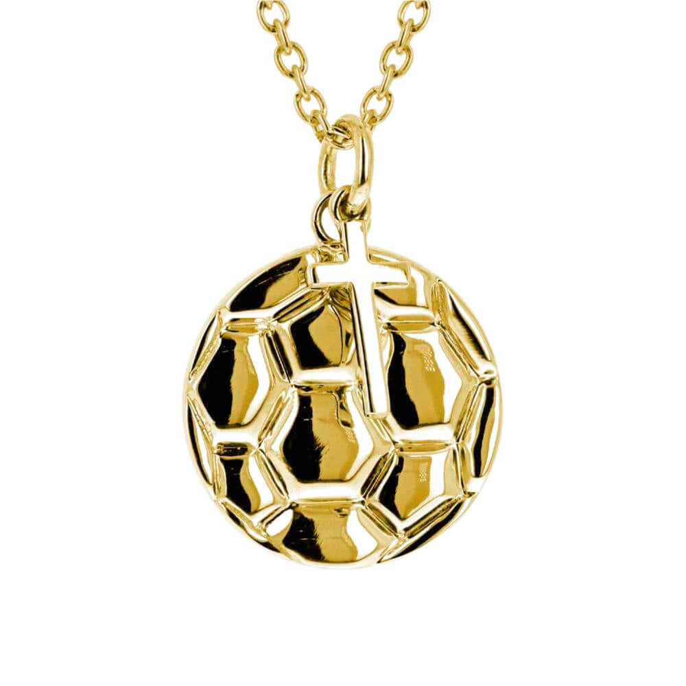 Soccer Ball Necklace With Dangle Cross | Stainless