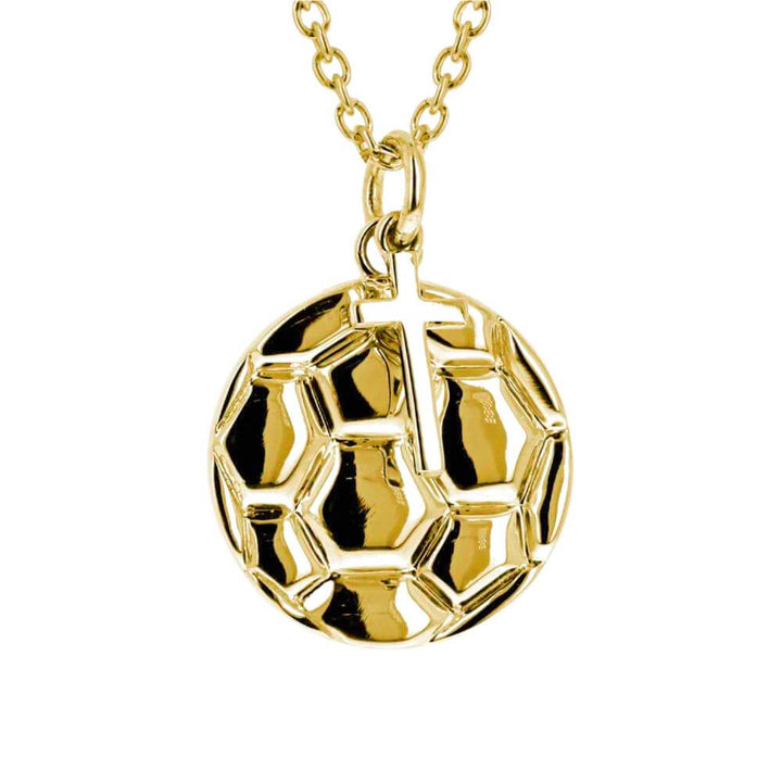 Soccer Ball Necklace With Dangle Cross | Stainless