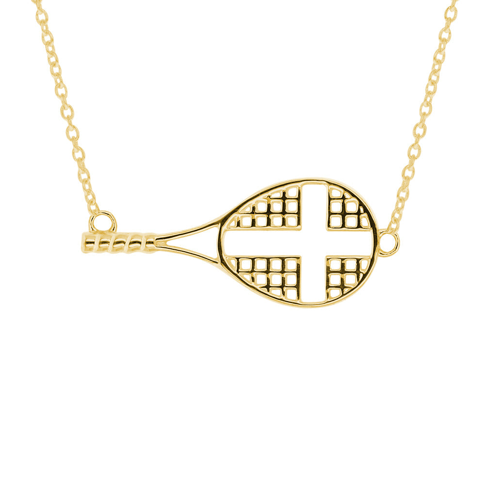 Love All Sideways Tennis Cross Necklace