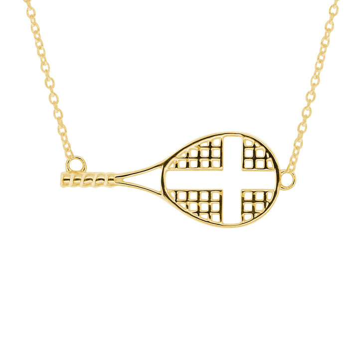 Love All Sideways Tennis Cross Necklace