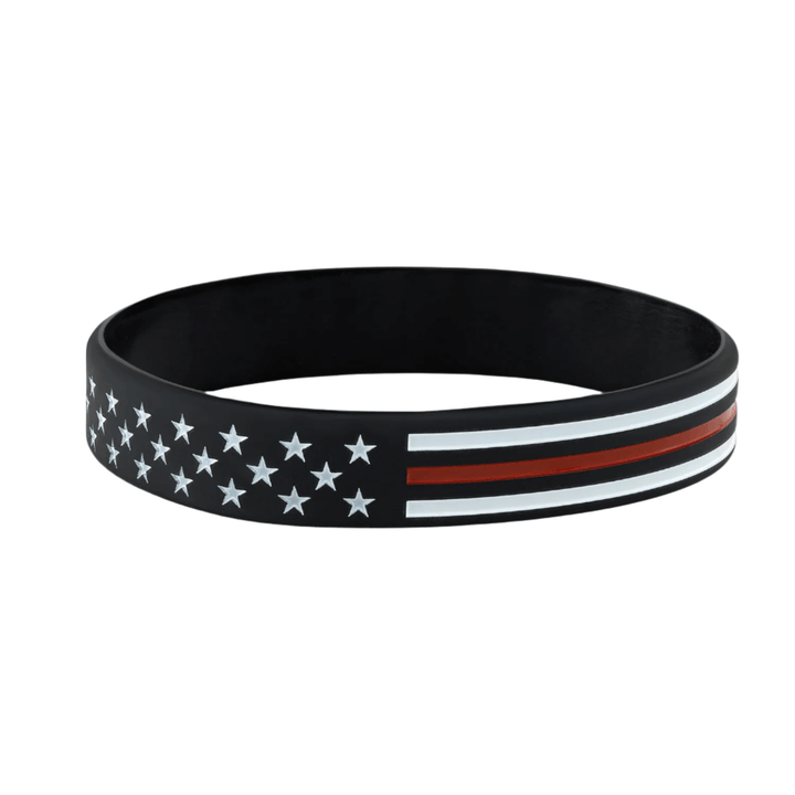 Firefighter Thin Red Line American Flag Bracelet