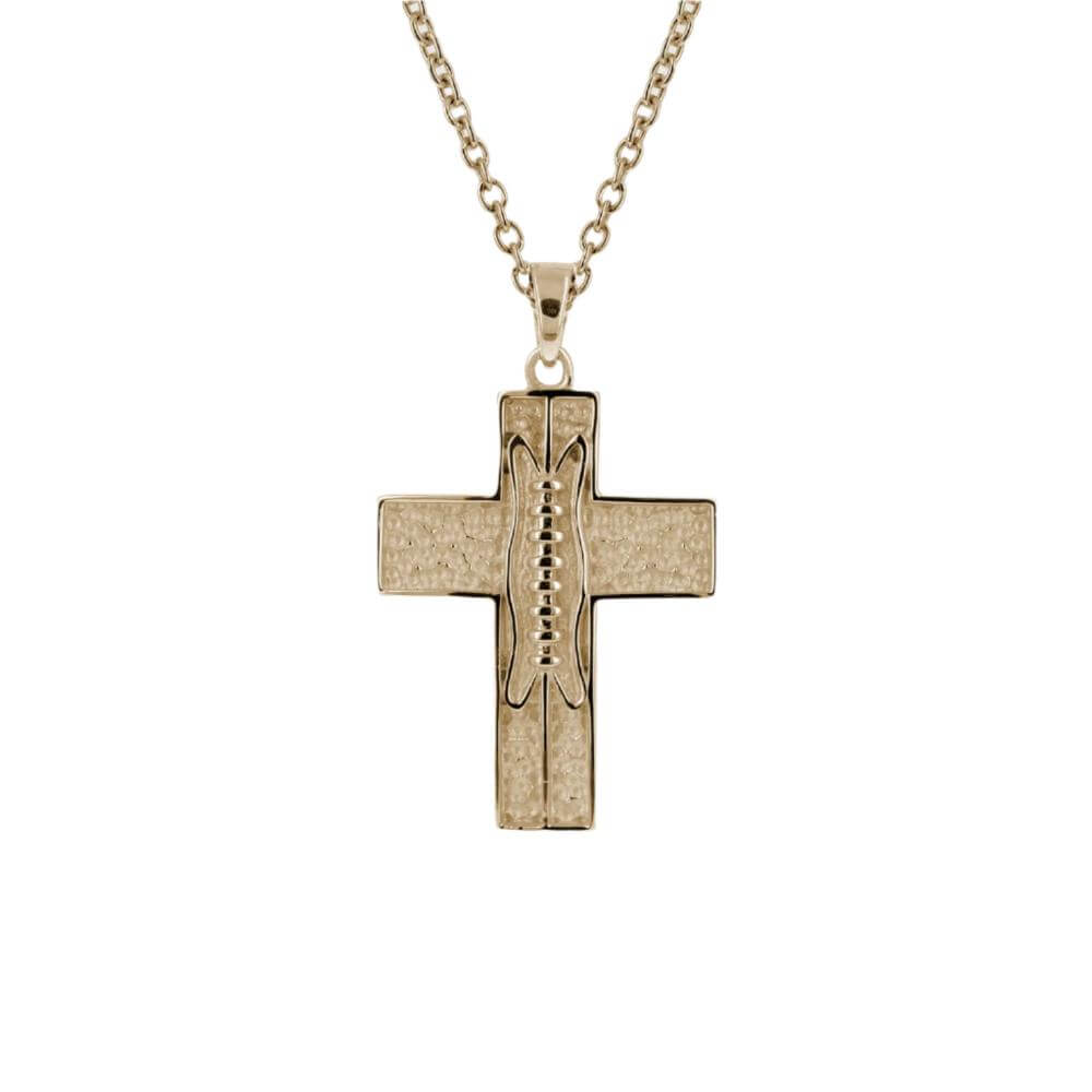 Pigskin Football Cross Necklace (Youth)