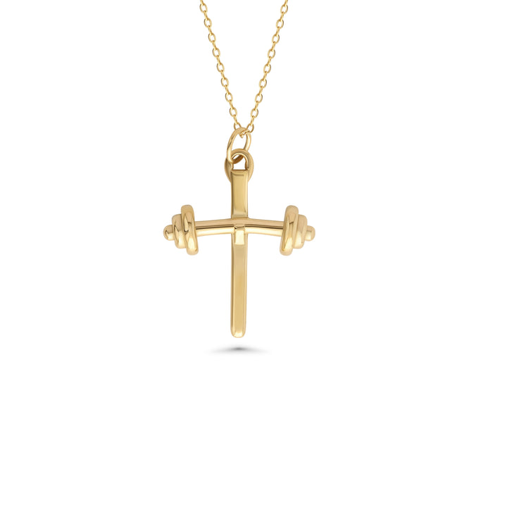 Barbell Cross Necklace | Stainless Steel