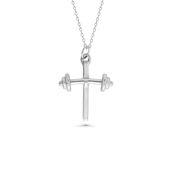 Barbell Cross Necklace | Stainless Steel