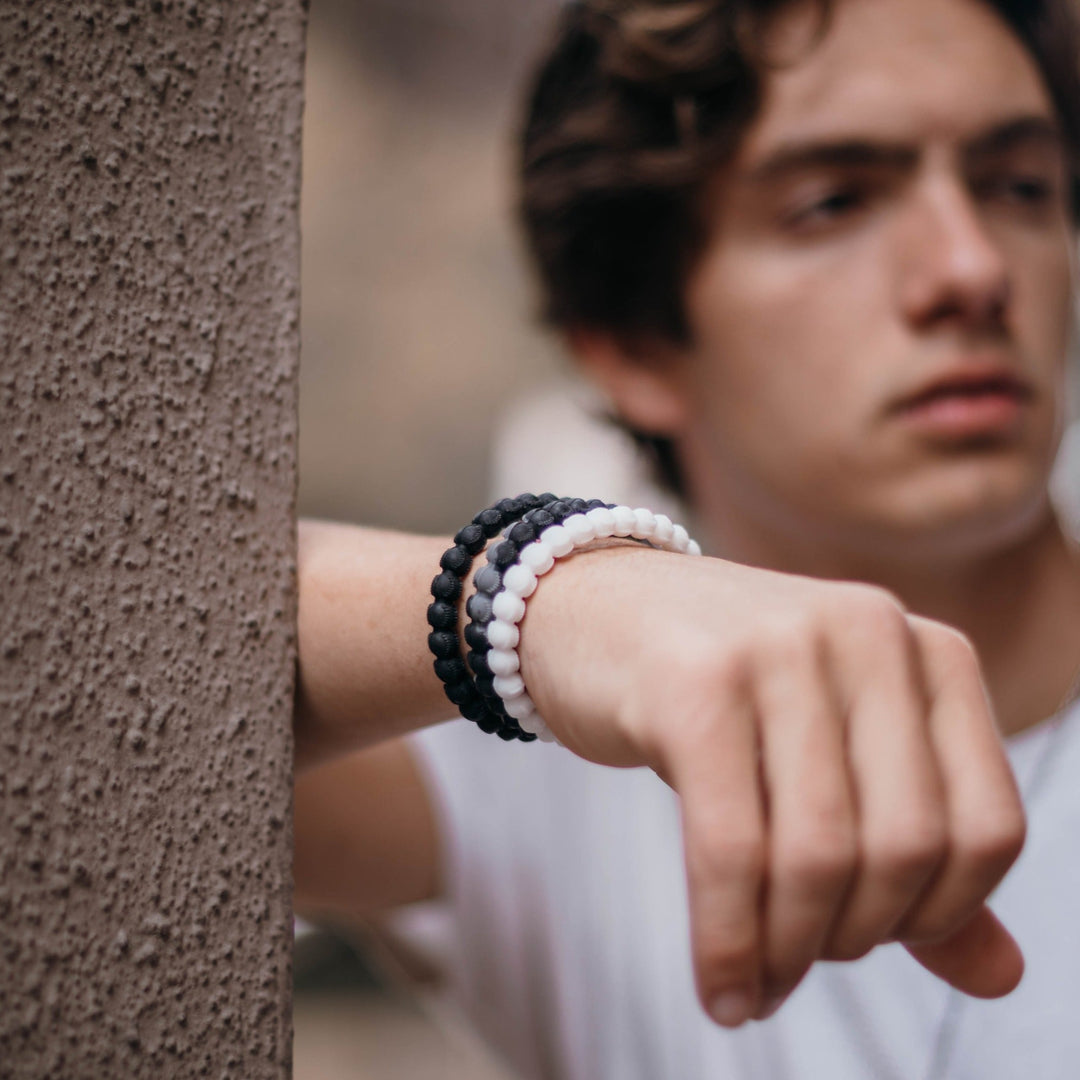 Power Band Baseball Bracelet | White
