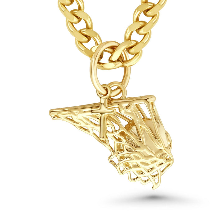 Basketball Net Dangle Cross Necklace