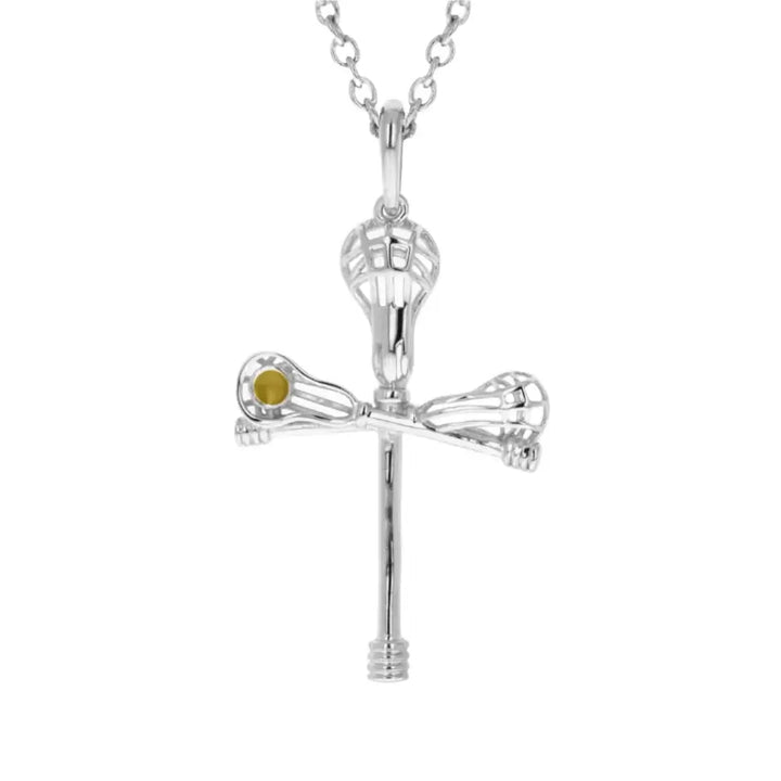 Cross Check Lacrosse Necklace | Stainless Steel