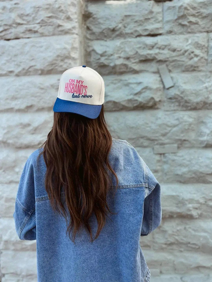 On My Husband's Last Nerve Vintage Trucker Hat