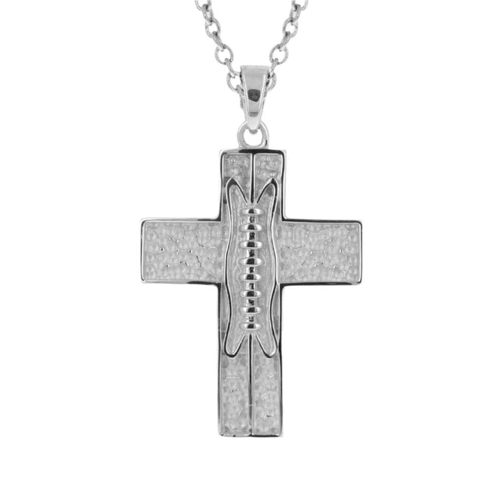 XL Pigskin Football Cross Necklace
