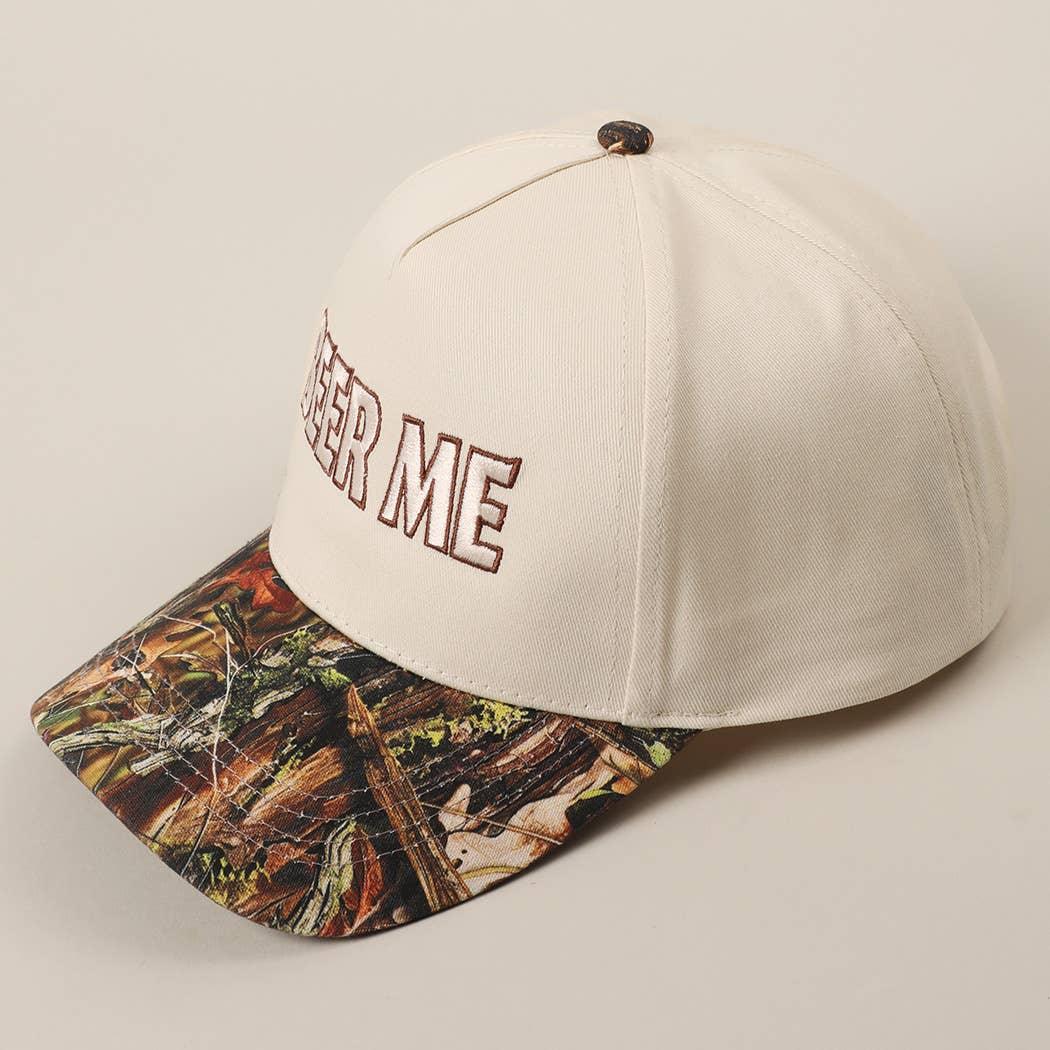 BEER ME Embroidered Leopard Trucker Hat