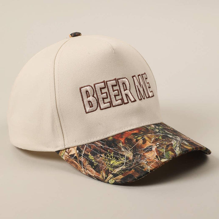 BEER ME Embroidered Leopard Trucker Hat