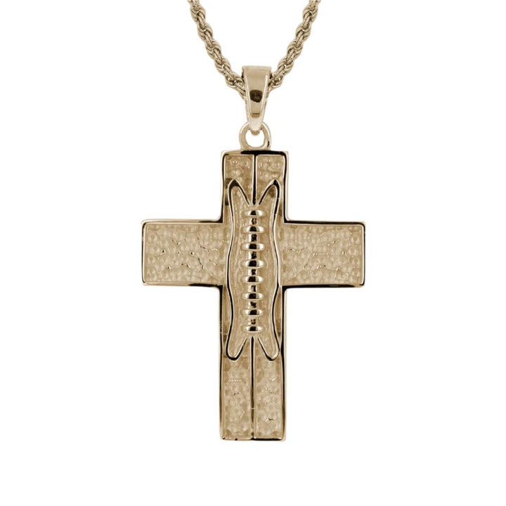 XL Pigskin Football Cross Necklace