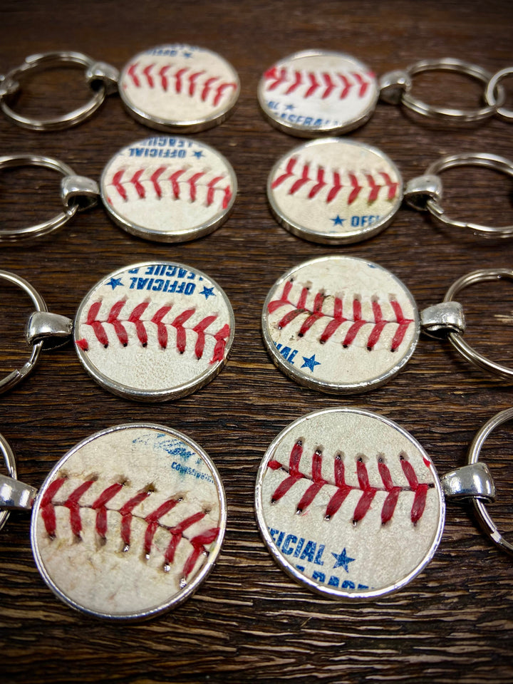 Silver Baseball Seam Keychain