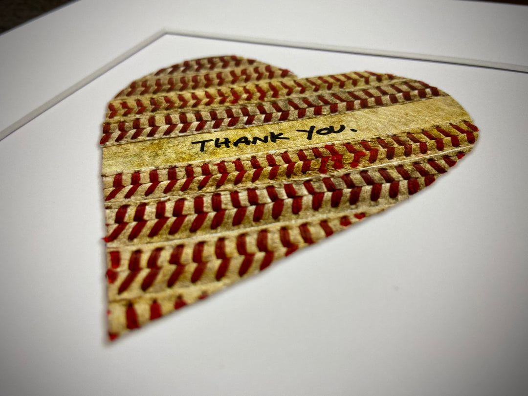 Customizable Baseball Heart Print in 10x10 White Matting