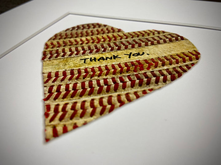 Customizable Baseball Heart Print in 10x10 White Matting