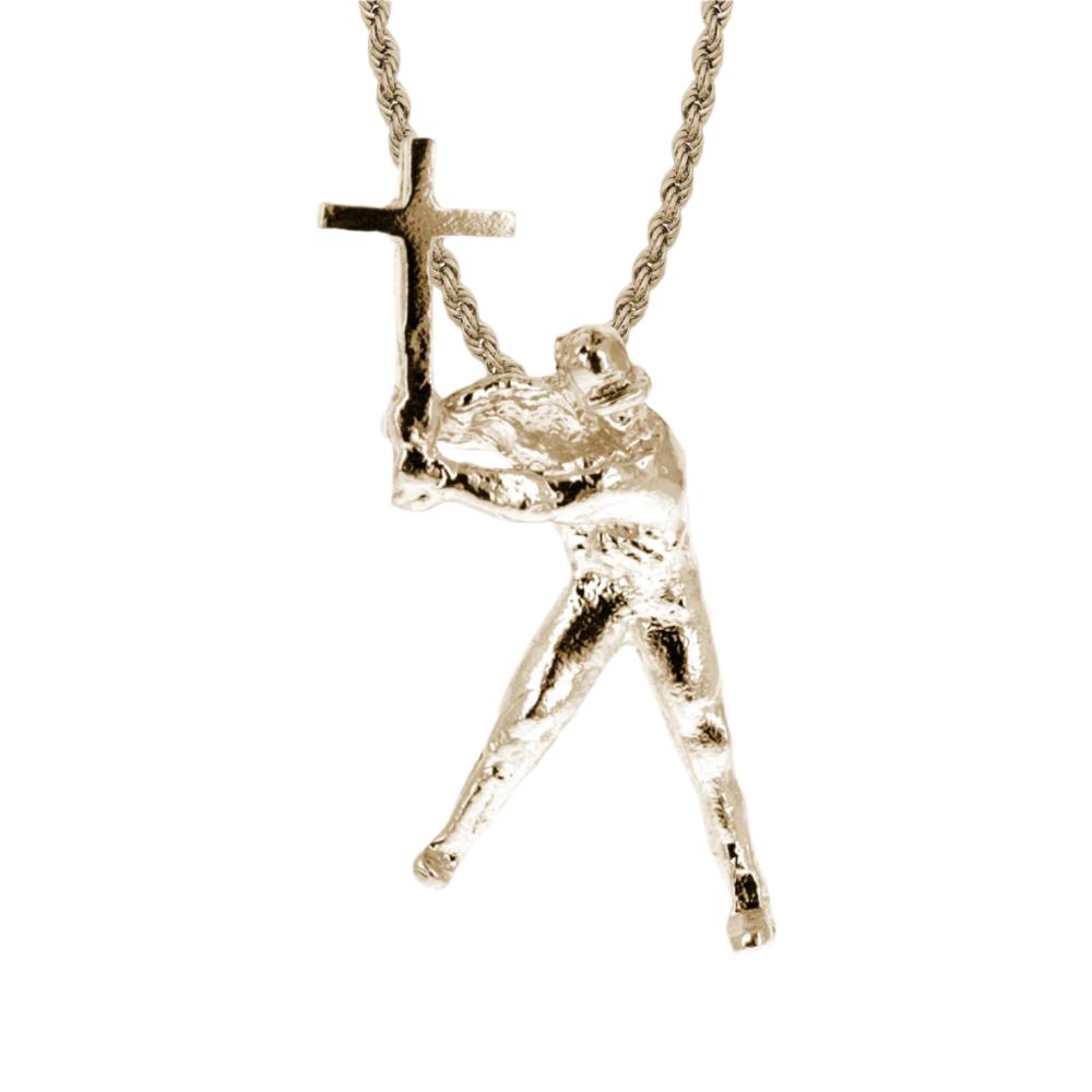 MVP Batter Baseball Cross Necklace