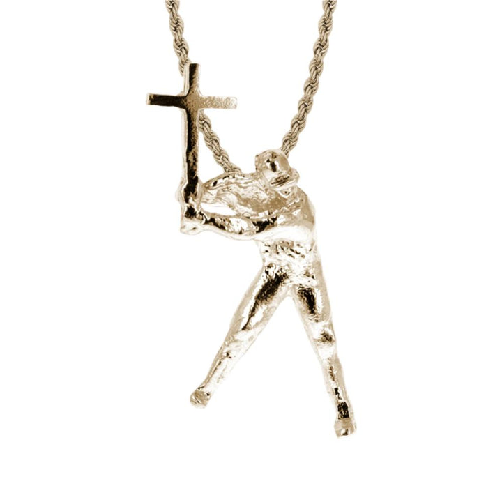 MVP Batter Baseball Cross Necklace