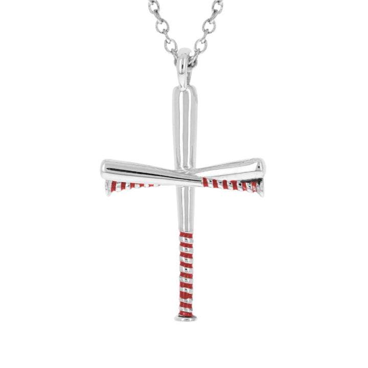 Color Grip Baseball Bat Cross Necklace