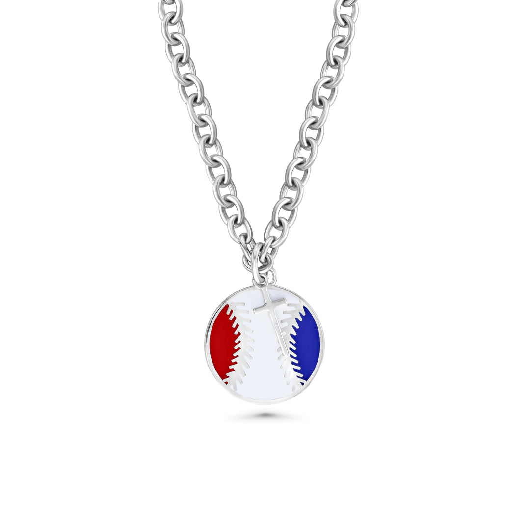 Softball Dangle Cross Necklace