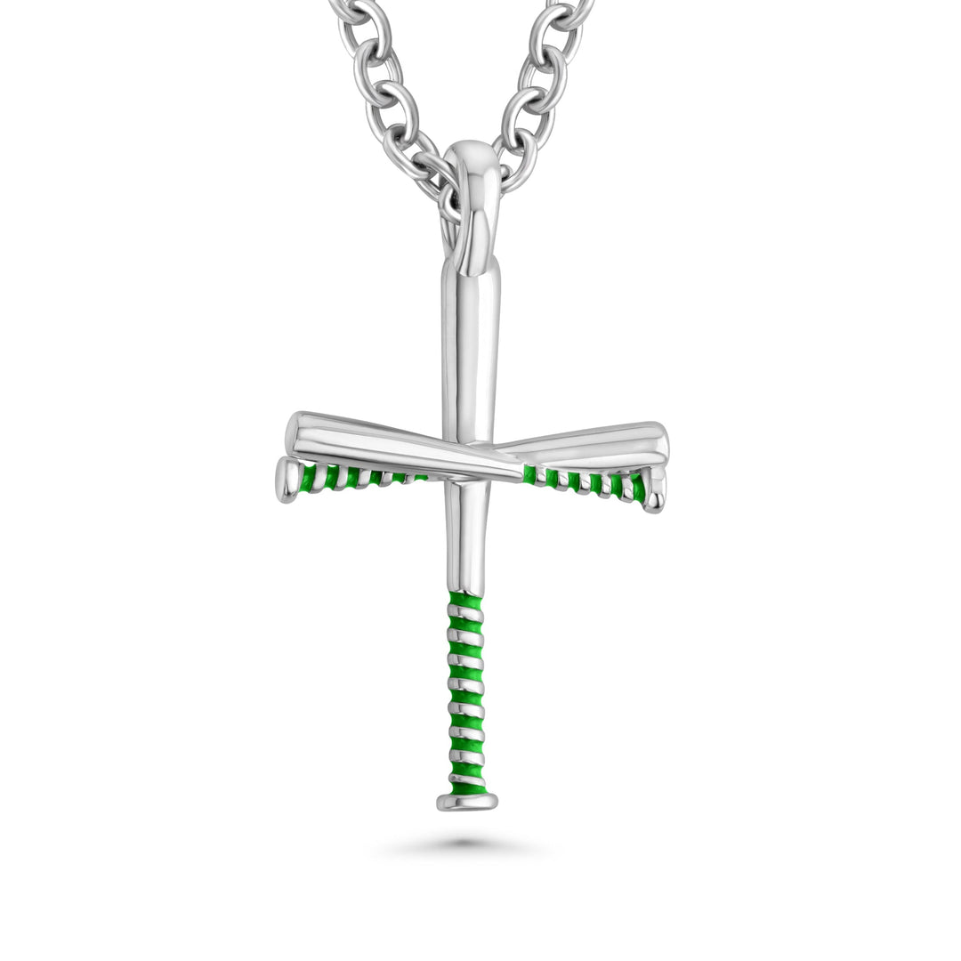 Color Grip Baseball Bat Cross Necklace