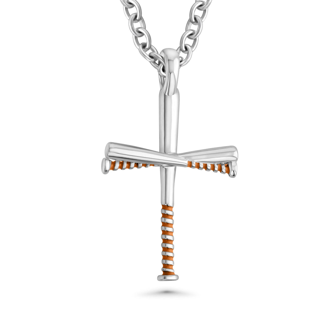 Color Grip Baseball Bat Cross Necklace