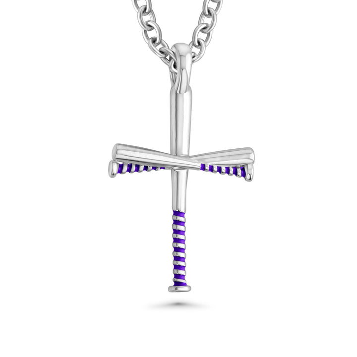 Color Grip Baseball Bat Cross Necklace