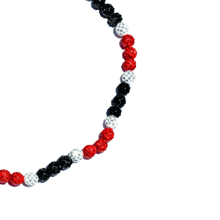 Tiger Heat Iced Out Baseball Bead Necklace | Orange, White, & Black